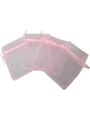 Özer Kutu Organize Tül Pembe 50 Adet 7x9 cm Boy Takı, Altın ve Hediye Kesesi
