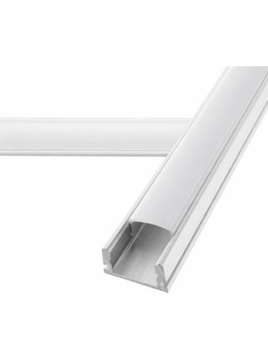 Ledarmy LED Kanal Profil sıva üstü 6931 Alüminyum Kasa İnce Tip 2 Metre 13x6mm Opak Pleksi Yan Kapak