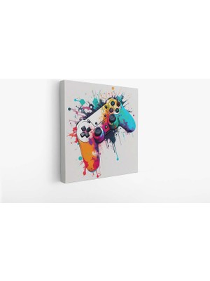 Grown Renkli Sıçrama Gamepad Kanvas Tablo