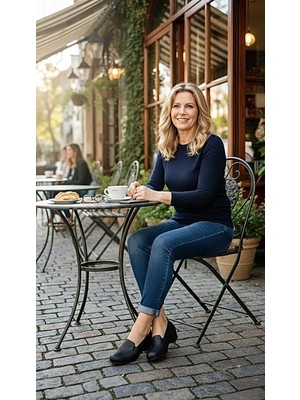 Scavia Keen Rm 82 Içi Dışı Hakiki Deri Ortopedik Kısa Topuklu Anne Ayakkabısı