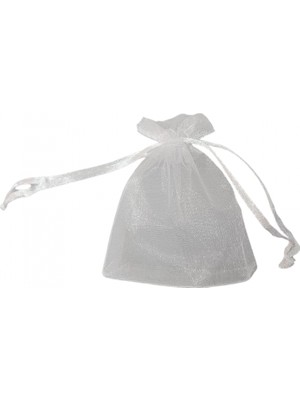 Özer Kutu Organize Tül Beyaz 50 Adet 7x9 cm Boy Takı, Altın ve Hediye Kesesi