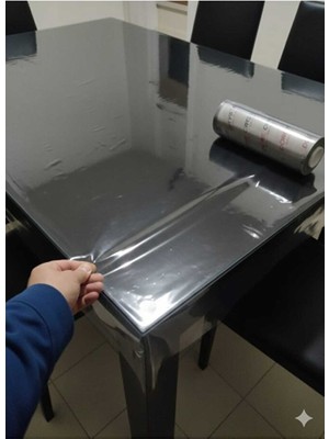 ÜN.K Şeffaf Pvc Masa Örtüsü 70 x 100 cm 1.4 mm Kaymaz Su Geçirmez Masa Koruyucu
