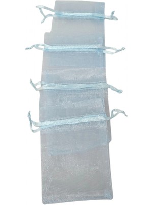 Özer Kutu Organize Tül Mavi 50 Adet 7x9 cm Boy Takı, Altın ve Hediye Kesesi