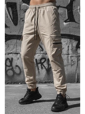 Oksit Luigi Slim Fit Kort Paraşüt Kargo Cepli Outdoor Erkek Eşofman Alt