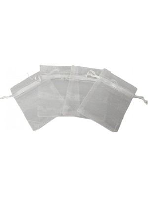 Özer Kutu Organize Tül Beyaz 25 Adet 7x9 cm Boy Takı, Altın ve Hediye Kesesi