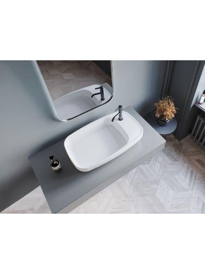 Turkuaz Seramik Turkuaz Nova Tezgahüstü Lavabo 70*42 cm