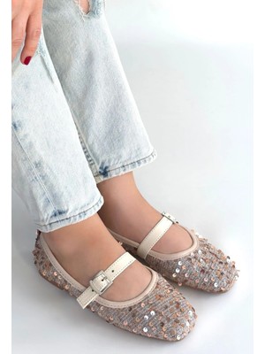 Sb Shopping Moden Bej Süet Babae Ayakkabı