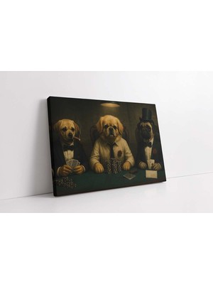 Grown Poker Oynayan Köpekler Kanvas Tablo