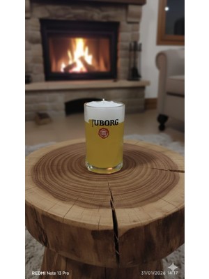 Deniz Kuzey Design Amber Kokulu Bira Bardağı Tasarımlı Dekoratif Jel Mum - Hediyelik Özel Tasarım (500GR)