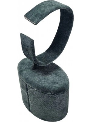 Özer Kutu Saat&kelepçe ve Bilezik Standı Oval Tekli Süet Yükseklik 10 cm Yeşil