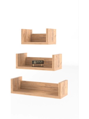 Duvar Rafı Dekoratif U Raf Ceviz