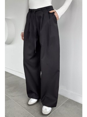 Gülseli Kadın Bel Bağcıklı Bol Paça Pantolon P-00020324