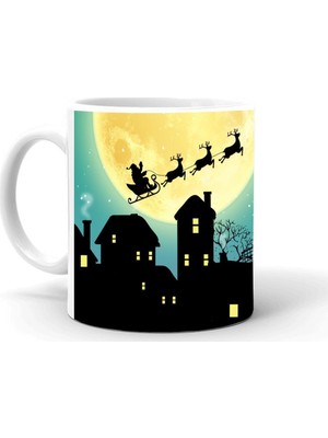 Yılbaşı Noel Temalı Baskılı Seramik Beyaz Kupa