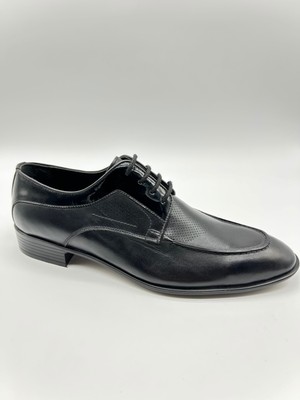 Santorino Ayakkabı Erkek Hakiki Deri Siyah Antik Karni Enjeksiyon Neolit Günlük Klasik Ayakkabı