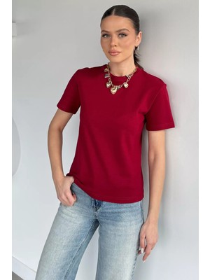 Gülseli Kadın Bisiklet Yaka Basic Tişört P-00020254