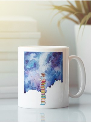 Beyaz Kupa Bardak Kitap Aşkı