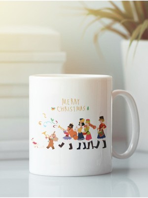 Beyaz Kupa Bardak Yeni Yıl Yılbaşı