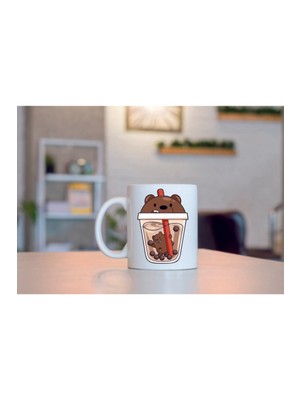 Ayı Cappuccino Tasarımlı Kupa Hediyelik Eşya Hediyelik Kupa