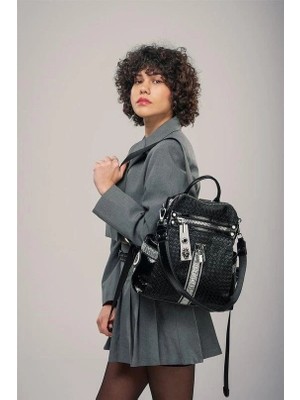 Mesga Butik Cary Siyah Cilt Kol ve Sırt Çantası