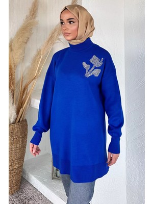 Julude Gülseli Taş Işlemeli Tesettür Triko Tunik P-00020359