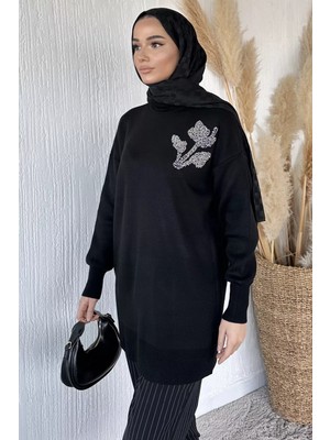 Julude Gülseli Taş Işlemeli Tesettür Triko Tunik P-00020359