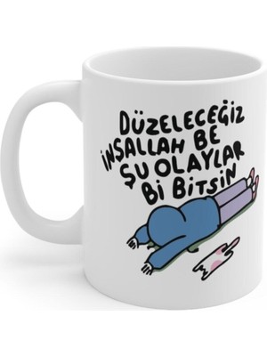Düzelicez Inşallah Baskılı Kahve Kupası