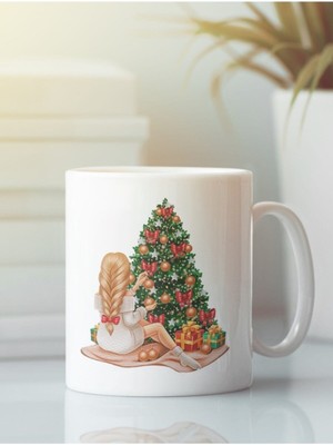 Beyaz Kupa Bardak Yeni Yıl Yılbaşı