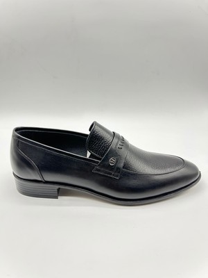 Santorino Ayakkabı Siyah Antik Karni Enjeksiyon Neolit Klasik Erkek Deri Ayakkabı