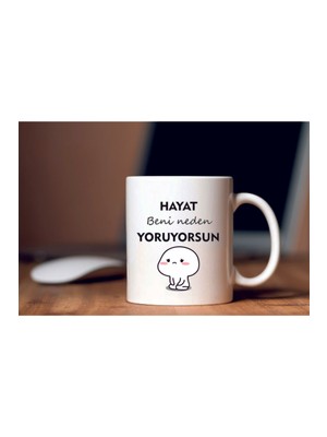 Serdar Ortaç Hayat Beni Neden Yoruyorsun Baskılı Kahve Kupası Hediyelik Eşya Hediyelik Kupa