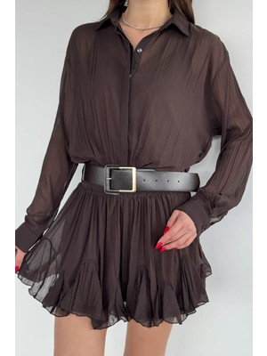 Gülseli Kadın Kemerli Bluz Kombinli Elbise P-00020327