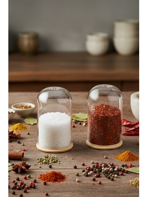 Porsima HF009001 2li Cam Tuzluk Biberlik Karabiberlik Seti 5x8,5cm