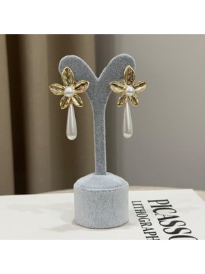 Incili Çiçek Küpe