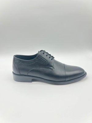 Santorino Ayakkabı Erkek Hakiki Deri Siyah Antik Neolit Taban Klasik Ayakkabı