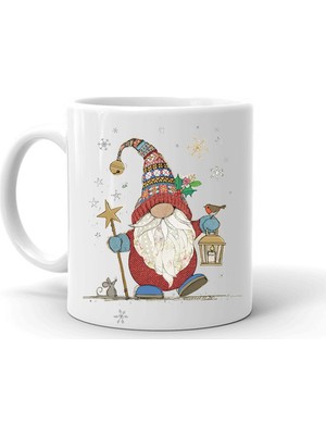 Yılbaşı Noel Temalı Beyaz Seramik Kupa