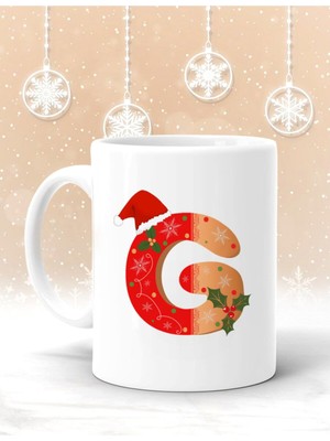 G Harf Baskılı Yılbaşına Özel Kupa Bardak - Yılbaşı Kupa - Noel Hediye - Yılbaşı Hediyesi