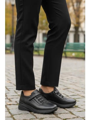 Ayakmod PLV144 Z Siyah Hakiki Deri Kadın Günlük Ayakkabı