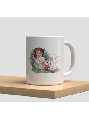 Beyaz Kupa Bardak A111 - Snoopy Yeni Yıl Arkadaşlık Dostluk Kardeşlik Aşk Sevgi Yılbaşı