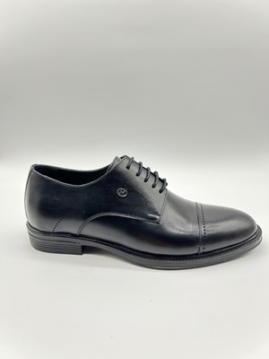 Santorino Ayakkabı Erkek Hakiki Deri Siyah Antik Kauçuk Taban Klasik Ayakkabı