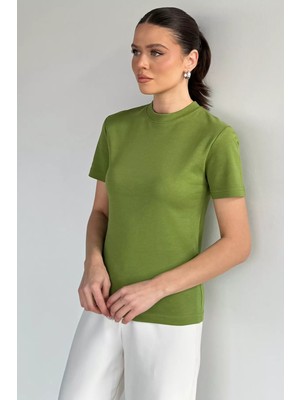Gülseli Kadın Bisiklet Yaka Basic Tişört P-00020254