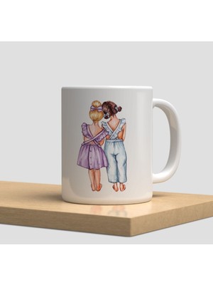 Beyaz Kupa Bardak A208 - Aşk Hediye Doğumgünü Yılbaşı Sevgi Arkadaşlık Dostluk Kardeşlik Vintage