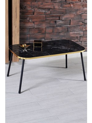 Orta Sehpa Siyah Metal Ayak Kr Altın Bendir