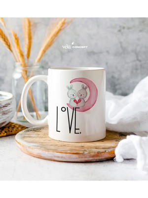 Kişiye Özel Love Beyaz Kupa Bardak - Arkadaşa Hediye - Doğum Günü Hediyesi