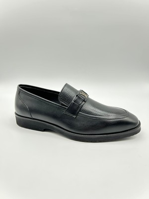 Santorino Ayakkabı Erkek Hakiki Deri Siyah Antik Mat Eva Taban Klasik Ğünlük Ayakkabı