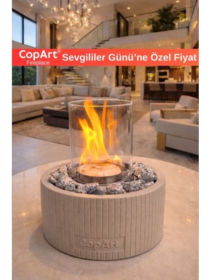 Sevgililer Günü'ne Özel! CopArt Alba Biyoetanol Masaüstü Şömine - 1 Lt Yakıt ve Dekoratif Taş Hediye