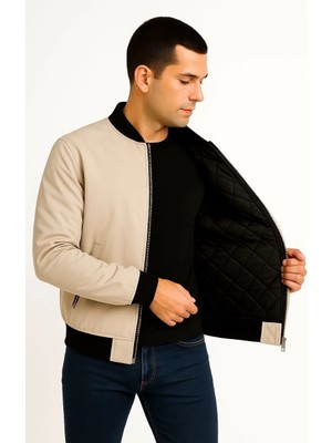 Glam Love Bomber Mont Ceket - Bej -