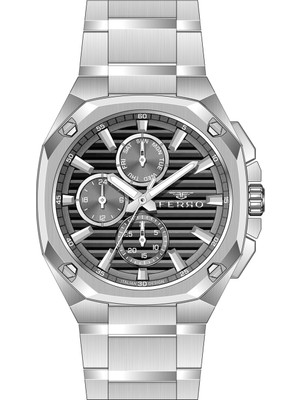 Ferro FM43038A-A4 Quartz Gri Çelik Kordon 43 mm Erkek Kol Saati