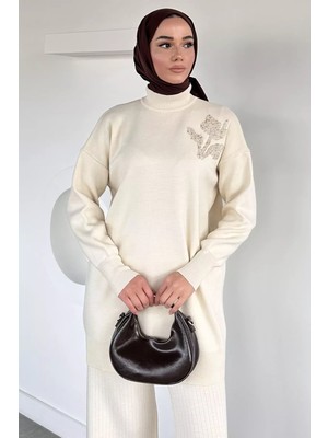 Julude Gülseli Taş Işlemeli Tesettür Triko Tunik P-00020359