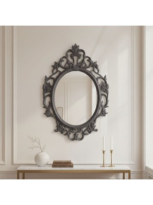 Dyris Antrasit Gri Klasik Çerçeveli Duvar Aynası – Dekoratif, Şık ve Zamansız Tasarım