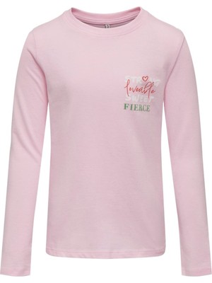 Only Kogmarıe Reg L/s Heart Top Box Jrs Kız Çocuk Pembe T-Shirt - 15303581