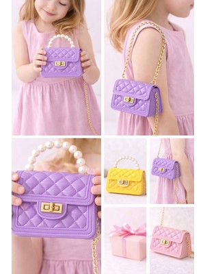 Selvira Inci Saplı Plastik Çocuk Çantası – Kapitone Desenli, Zincir Askılı Kız Çanta /küçük Boy